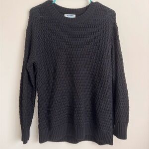 Old Navy Black Crew Neck Sweater Ribbed Knit